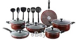 Premium 17 Piece Nonstick Coating Pots Pans Kitchen Tools Cookware Cooking Set