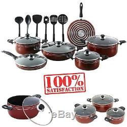 Premium 17 Piece Nonstick Coating Pots Pans Kitchen Tools Cookware Cooking Set