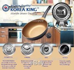 Premium Frying Pan Korea King Diamond Series Marble Nano Titanium Coating 28 Cm