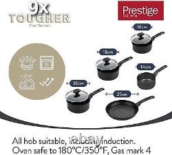 Prestige 5 Piece Cookware Set 9 x Tougher Sauce Pans Induction 12041