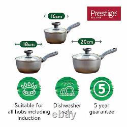 Prestige Earth Pan 3 Piece Non-Stick Saucepan Set Eco Friendly PFOA Free