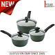 Prestige Eco 3 Piece Non Stick Cookware Set? With Lids? 16/18/20 cm? Green Recycled