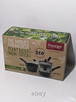 Prestige Eco 3 Piece Non Stick Cookware Set with 16/18/20cm Induction Saucepans