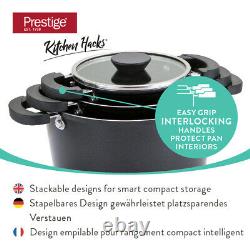 Prestige Kitchen Hacks 3 Piece Aluminium Stock Pot Set Non Stick Pot Set