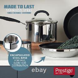 Prestige Made to Last Cookware Frypans Set, Straining Lids, Non-Stick, 5pce