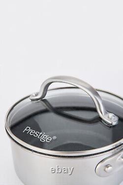 Prestige Scratch Guard Stainless Steel Non Stick Saucepan Set, Induction
