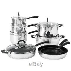 ProCook Gourmet Stainless Steel Induction Cookware Set 4 Piece Chef Oven Safe