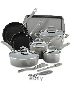 RACHAEL RAY Hard Enamel Cookware Set Nonstick kitchen Pot Pan Utensil 14 PC