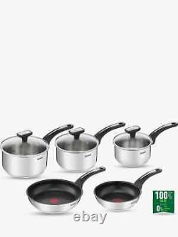 RRP £199 Tefal Emotion Stainless Steel Saucepan & Non-Stick Frying 5 Pan Set