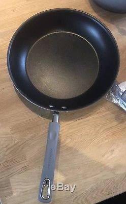Rachael Ray 14 Piece Cookware Set Two Tone Grey With Extra Large Pan Bonus Item