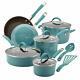 Rachael Ray 16344 Cucina Nonstick Cookware Pots and Pans Set, 12 Piece, Agave Bl