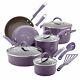 Rachael Ray 16783 Cucina Nonstick Cookware Pots and Pans Set, 12 Lavender