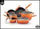 Rachael Ray Brights Nonstick Cookware Pots and Pans Set 10 Piece Orange Gradient