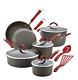 Rachael Ray Cucina 12-Piece Kitchen Cookware Set, Non Stick Pots and Pans Red
