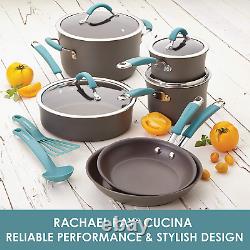 Rachael Ray Cucina Cookware Pots & Pans Set, 12-Pcs. Hard Anodized Nonstick NEW