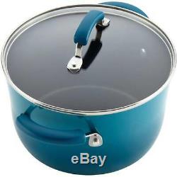 Rachel Ray 12-Piece Aluminum Cookware Set Nonstick Hard Enamel Pots/Pans Blue