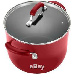 Rachel Ray 12-Piece Aluminum Cookware Set Nonstick Hard Enamel Pots Pans Red New