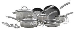 Rachel Ray Cookware Set Nonstick Non Stick Enamel Gray Rachael Pots Pans NEW