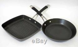 Raymond Blanc Hard Anodised Heavy Duty Non-Stick 24cm Grill & Frying Pan Set