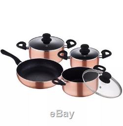 Renberg Luxury 7 Piece Copper Pan Set Induction Non Stick Cooking Pot Aluminium