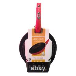 Royalty Line RED Forged Aluminium Frying Pan Set Non-Stick Marble Coat, 15 Pack