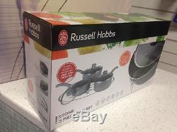 Russell Hobbs Stone Non-Stick 16/18/20cm 3pc Pan Set little or no oil BW03721DB