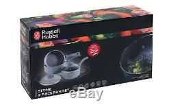 Russell Hobbs Stone Non-Stick 16/18/20cm Pan Set little or no oil BW03721DB