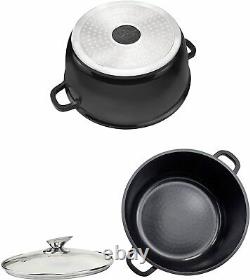 SQ Pro Nea Ceramic Coated Aluminium Die-cast Cooking Casserole set 5 pcs Black