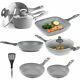 Salter COMBO-3693 Marble Collection Non-Stick Cookware Set with Nylon Spatula