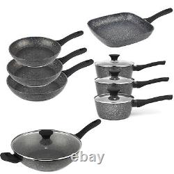 Salter Pan Set 8-Piece Non-Stick Cooking Pans Induction Megastone Silver/Black