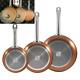 San Ignacio SG691 Optimum Cooper-Set of 5 Pieces 3 Frying Pans 2 Lids-Copper cm
