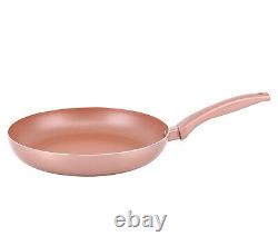 Saucepan Set Non Stick Induction Hob Rose Gold 7 Pieces Frying Pans Ceramic