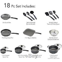 Set Of Pots And Pans Large Cooking 18-Piece Professional Best Stove Non Stick