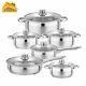 Set Steel Stainless Velaze Cookware Pot Pan Cooking 12-Piece Sets Kitchen Casser