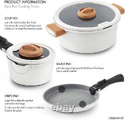 Stackable Cookware Set Nonstick 100% PFOA Free Induction Pots and Pans Set Space