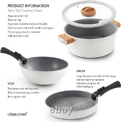 Stackable Cookware Set Nonstick 100% PFOA Free Induction Pots and Pans Set Space