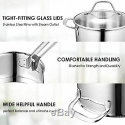 Stainless Cooking SET 3quart sauce pan Fry Essentials 6 Quart Stock Pot With Lid