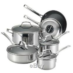 Stainless Steel Nonstick Cookware Set 10-Piece Pots Pans Dishwasher Oven Safe