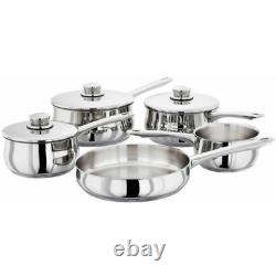 Stellar 1000 5 Piece Saucepan Set 18/10 Polished Stainless Steel Induction Ready
