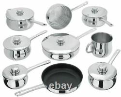 Stellar 1000 9 Piece Saucepan Set Suits Induction S1F2 New Stainless Steel