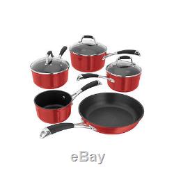 Stellar 3000 Induction Non Stick 5 Piece Pan Set Ruby Red S3C1R