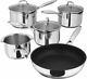 Stellar 7000 5 Piece Pan Set with Draining Lids, Induction Ready Stainless Steel