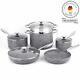 Stone Cookware Set 10 Pcs Ultra Nonstick Pot&Pan Set With Stone Derived Coating