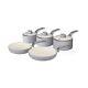 Swan Cook Grey Retro Set of 5 Non Stick Sauce and Frying Pan Set ALL Hob Types