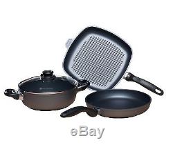 Swiss Diamond 4pc Fry Pan, Casserole & Grill Pan Cookware Set
