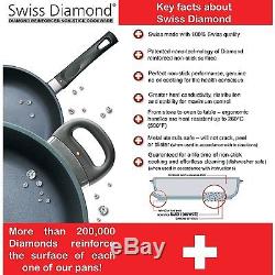 Swiss Diamond 6pc Fry Pan, Saucepan & Soup Pot Cookware Set
