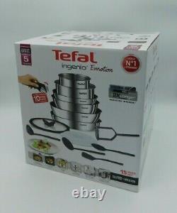 TEFAL Ingénio Émotion Stainless Steel 15-piece cookware set Free P&P RRP £175.00