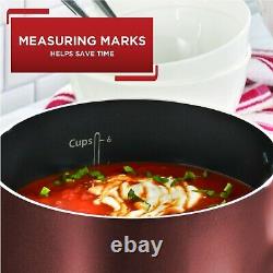 T-Fal Easy Care Thermo-Spot 20 Piece Non-Stick Dishwasher Safe Cookware Set, red
