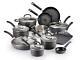 T-fal Hard Anodized Cookware Set, Nonstick Pots and Pans Set, 17 Piece, Thermo-S