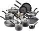 T-fal Hard Anodized Cookware Set Nonstick Pots and Pans Set 17 Piece Thermo-Spot